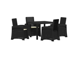 Vidaxl Conjunto De Jantar Para Jardim 5 Unid. Antracite E Creme Pp