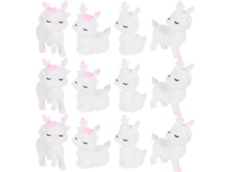 Kichouse Miniaturas Criativas em Resina, 20 Peças, Lindos Veados Decorativos Rosados, Leves e Portáteis para Decoração CHABERLU