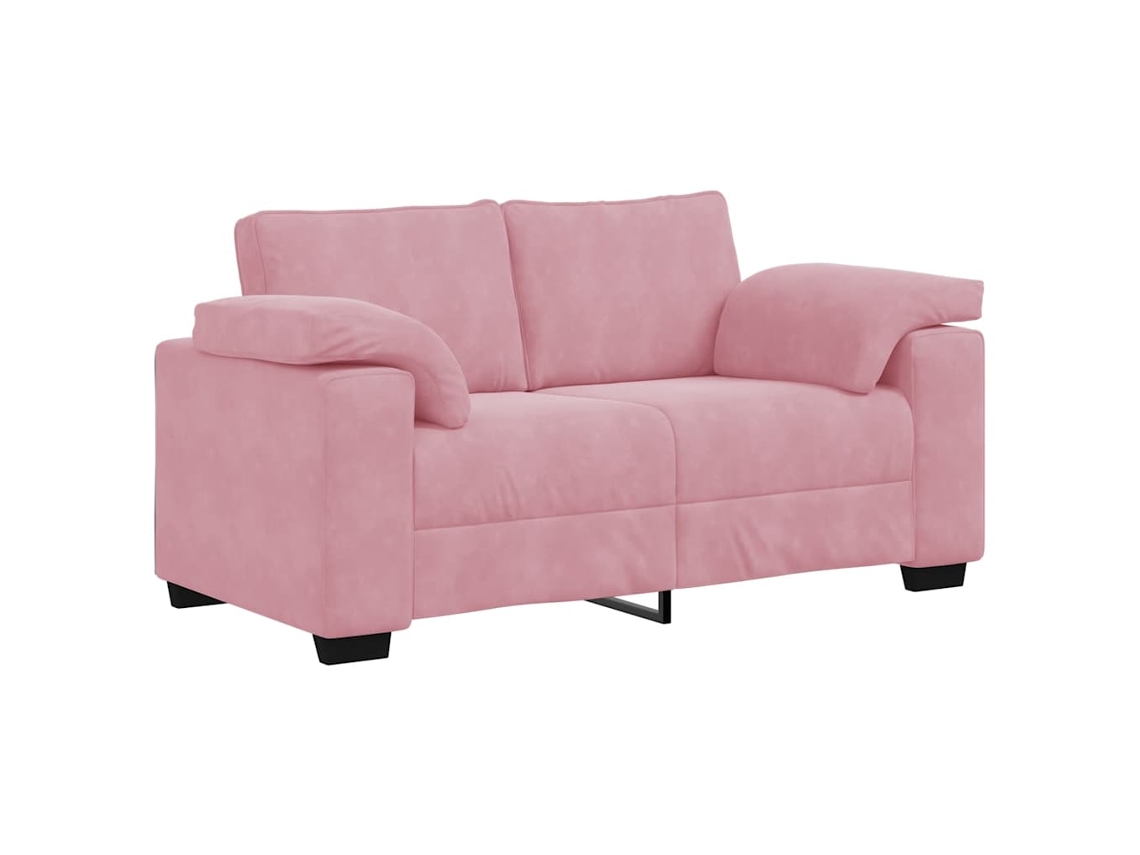 Sofá Loveseat Vidaxl Cor-de-rosa Veludo
