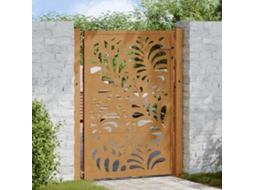 Vidaxl Portão De Jardim 100x125 Cm Em Aço Resistente Às Intempéries Com Design Ondulado