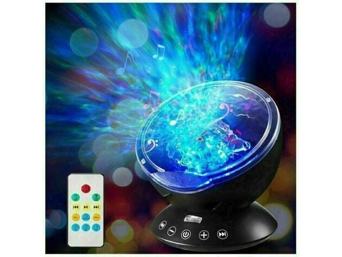 Projetor De Luz Noturna Com Ondas Do Oceano, Controle Remoto, Rotação Da Lâmpada Projeção, Ambiente Aurora Boreal. Aquaforge