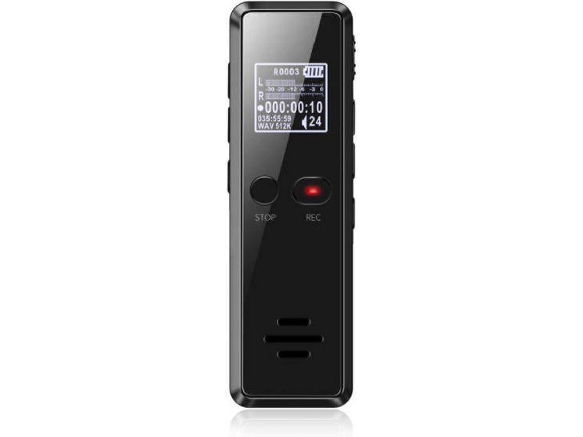 Mini Gravador de Redução de Ruído de Alta Definição Controle de Voz de Gravação de Uma Tecla Gravação de Compromisso / Tempo-16 Gbpreto