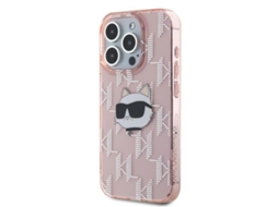 Capa para iPhone 15 Pro Max KARL LAGERFELD Pele Sintética Rígida Rosa