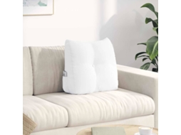 Vidaxl Travesseiro Para Costas Branco 45 X 24 X 50 Cm Tecido