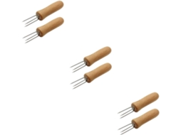 Conjunto De 6 Garfos Aço Com Cabo Popetpop Para Churrasco, Milho E Frutas, Utensílios De Cozinha