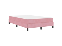 Conjunto 1 Cama Box Vidaxl Rosa Tecido (120 X 190 Cm)