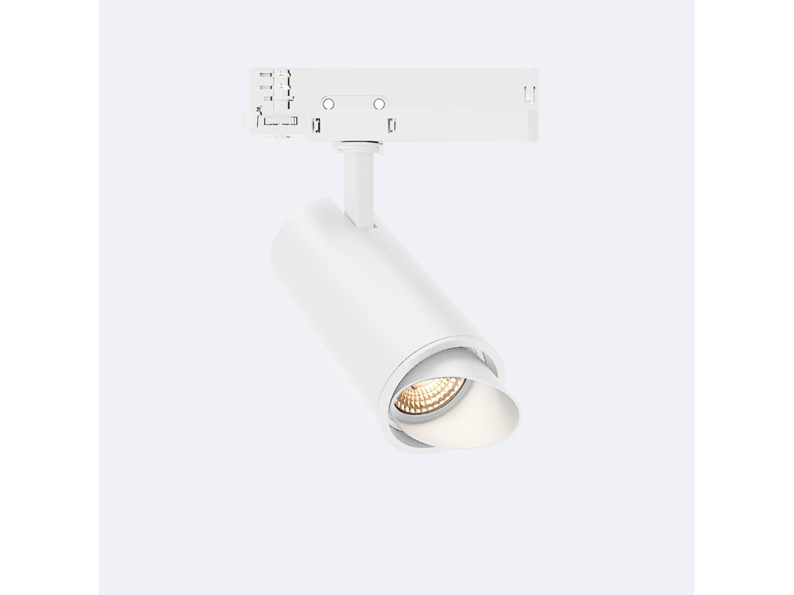 Foco Carril Led Trifásico 20W Fasano Cilíndrico Bisel no Flicker Regulável Branco