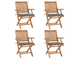 Folding Chair, Folding Chairs Vidaxl Cinzeto Madeira (n/a)