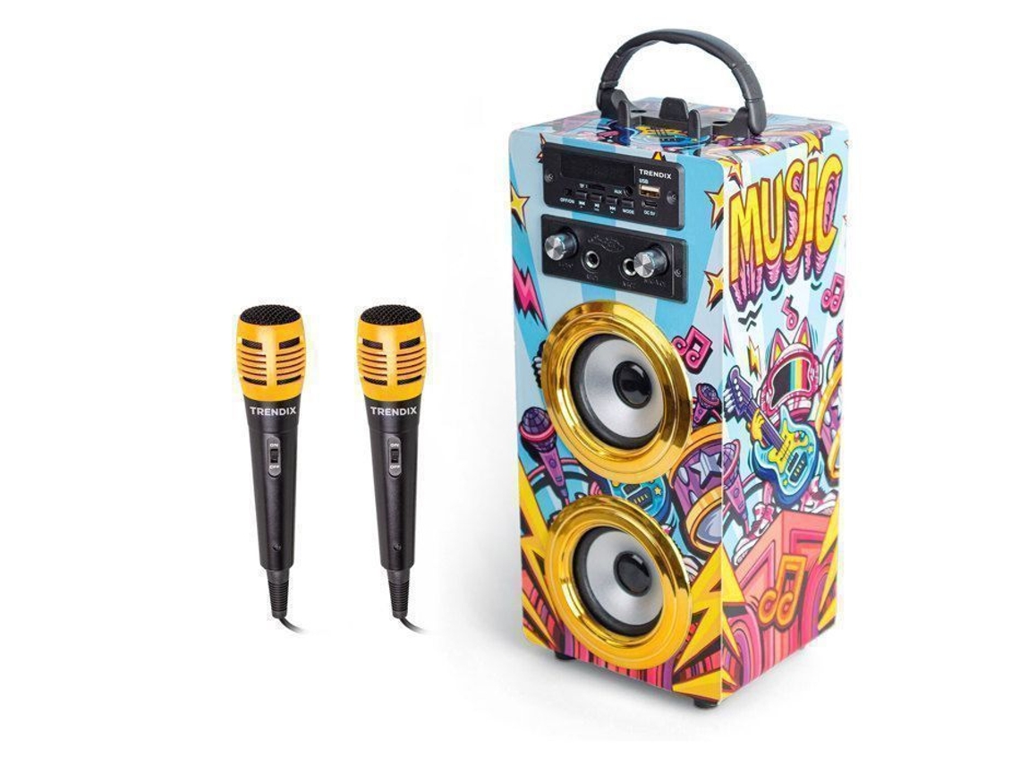 Karaoké Infantil Trendix Estrela Da Música Coluna Bluetooth 2 Microfones Suporte Para Telefone World Brands