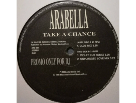 Vinil Take A Chance Zac Records
