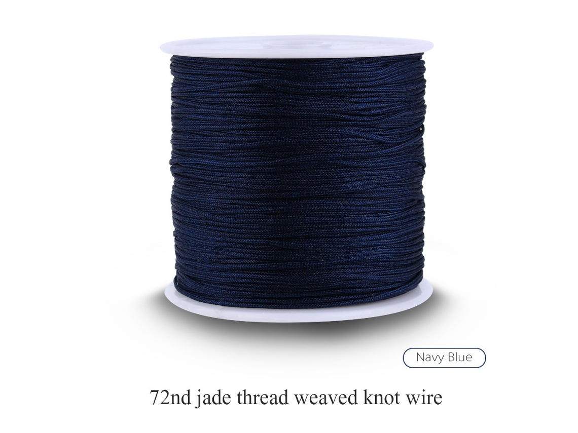 Cordão de Nó Chinês Náilon 100m X 0.8mm para Macramé, Costura e Decoração em Azul Escuro | S/MARCA