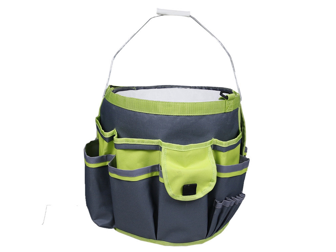 Conjunto De 1 Bolsa Para Balde Ferramentas Jardinagem Com Vários Bolsos E Blocos Cores