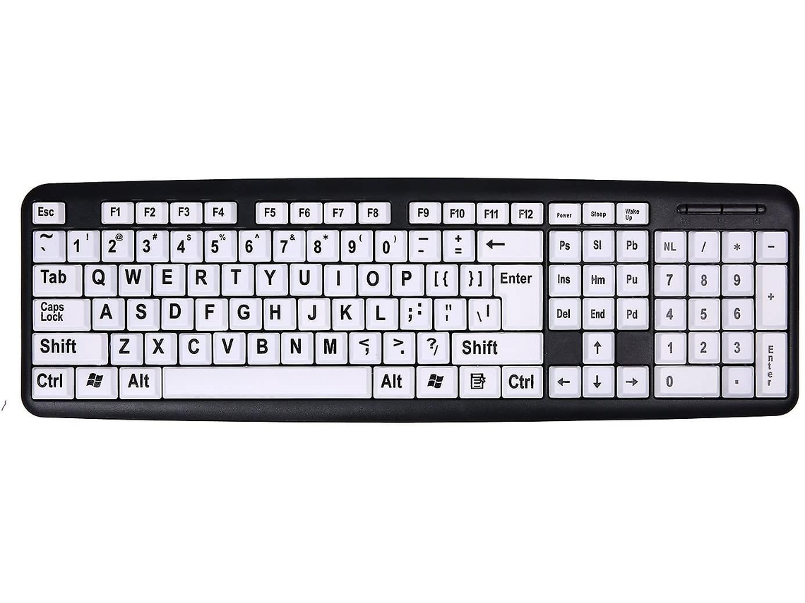 Teclado Com Fio Com Letras Grandes Teclado Com Teclas Grandes Teclados Usb Para Deficientes Visuais Everley891