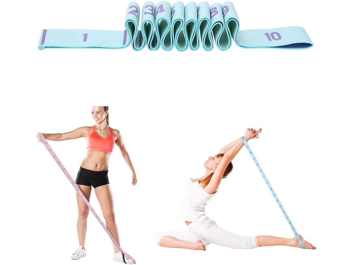 Faixa Elástica Numerada Para Exercícios, Com 8 Seções E Marcações Claras Yoga, Pilates, Dança, Ginástica