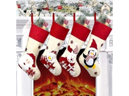Conjunto De 4 Meias Grandes De Natal Olysi Shop