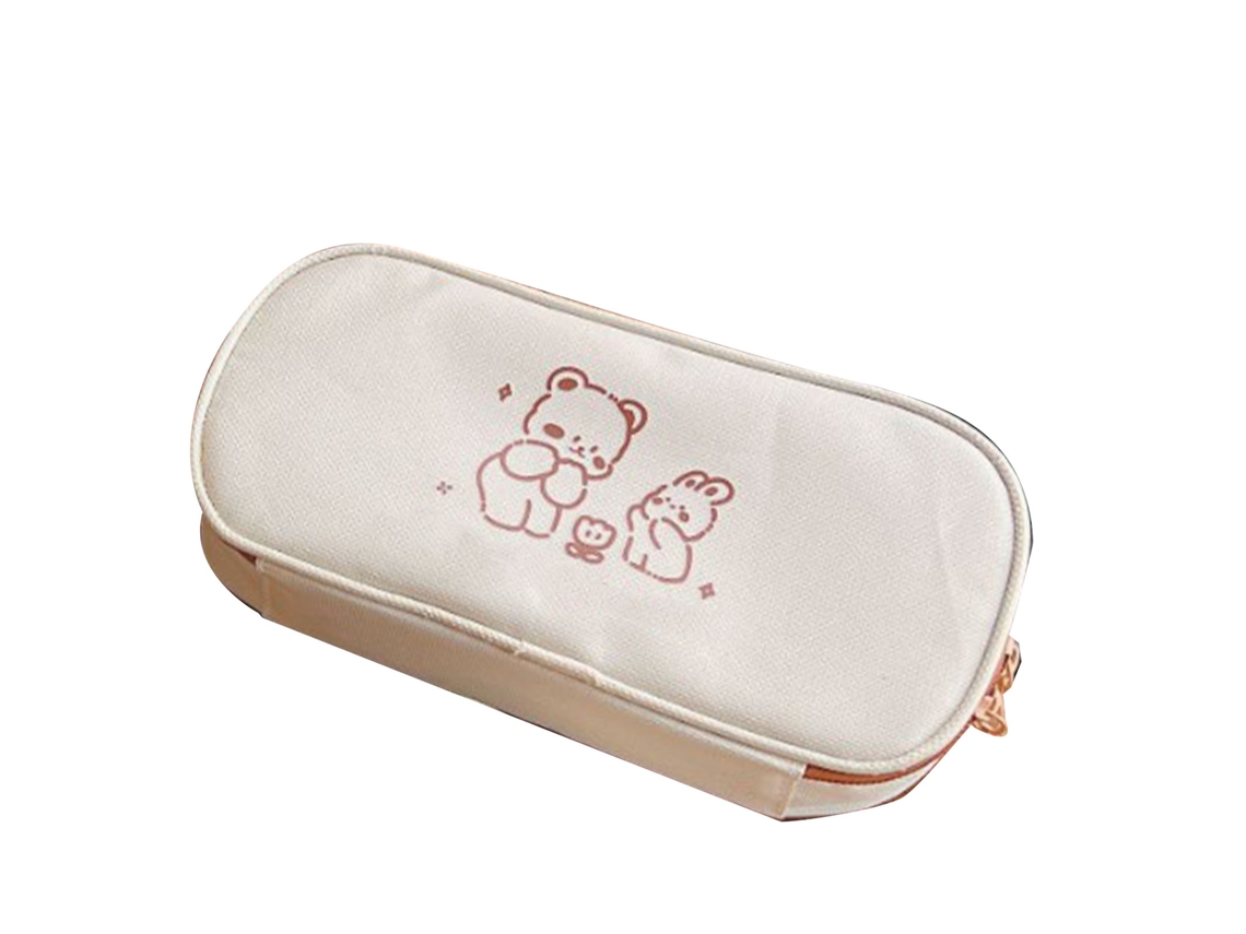Estuche De Lápices Cute Cartoon Duradero Suave Gran Capacidad Para Estudiantes Escolar