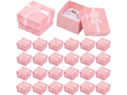24 Caixas De Jóias 4x4x3 Cm Design Clássico Rosa