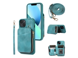 Capa Para Iphone 13 Pele Sintética Verde