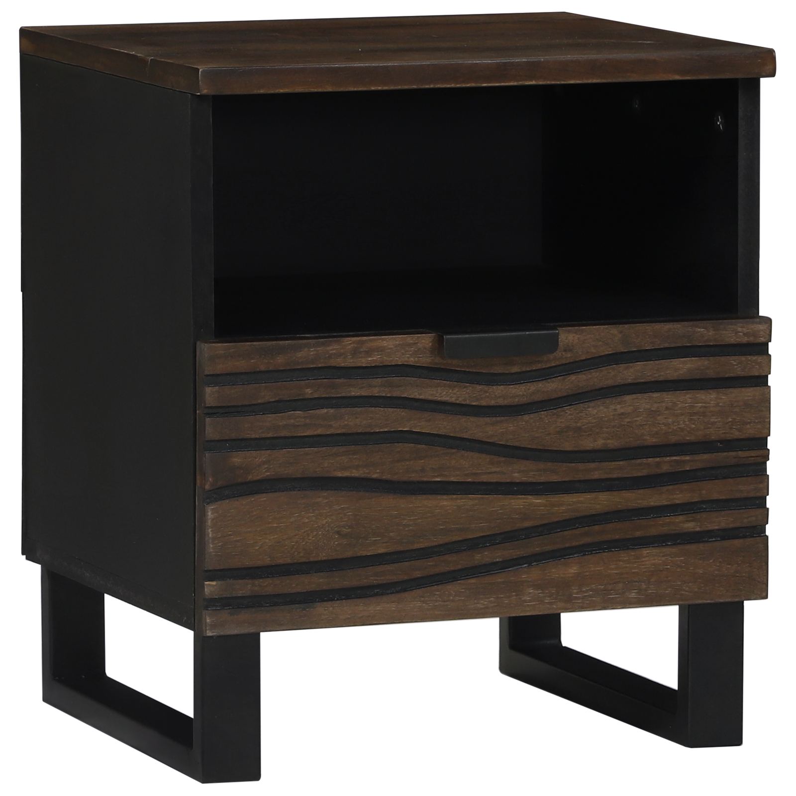 Conjunto 1 Armário De Cabeceira Vidaxl Castanho Madeira De Mangueira Maciça (40 X 33 X 46 Cm)
