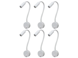 6pcs 3w Luz Para Estante, Minimalista, Luz De Leitura Flexível Para Parede, Para Quarto Ou Dormitório, Luz De Trabalho Led Sygo