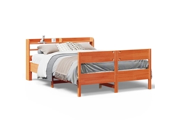 Cama Sem Colchão 150x200 cm Madeira Pinho Maciça Castanho mel MAISON EXCLUSIVE