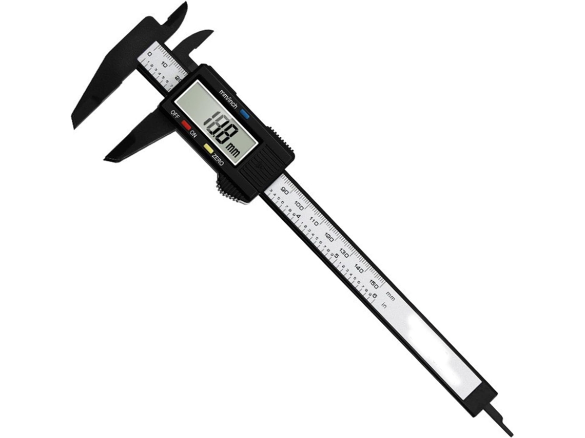 Paquímetro Vernier Com Visor Digital Elétrico Preto, Lcd Preciso,