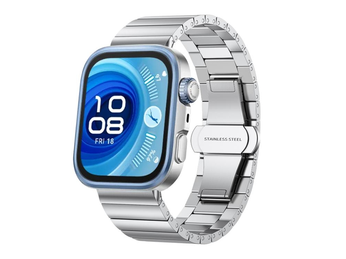 Bracelete para Huawei Watch Fit 4 / 4 Pro / 3 Aço Inoxidável com Textura de Bambu Prata XIAOMOYU