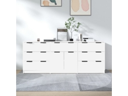 Vidaxl 3 Pcs Aparadores Derivados De Madeira Branco