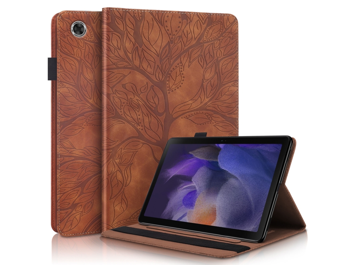 Capa Para Tablet Lurelia, Compatível Com Samsungmarrom Tab A8 10.5/x205/x200//x207, Castanho, Couro Sintético, Função Sono, Anti-impressões Digitais
