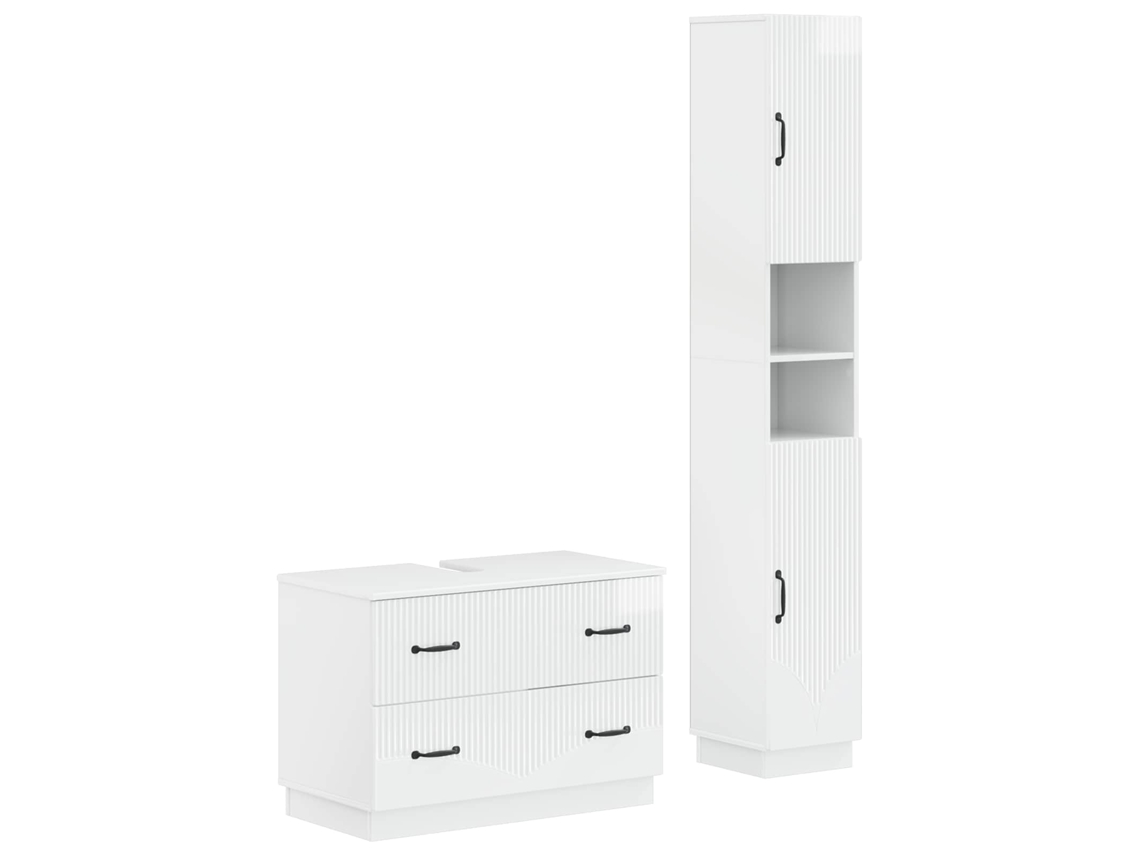 Vidaxl Conjunto De Armário De Banheiro Com 2 Peças Hoorn