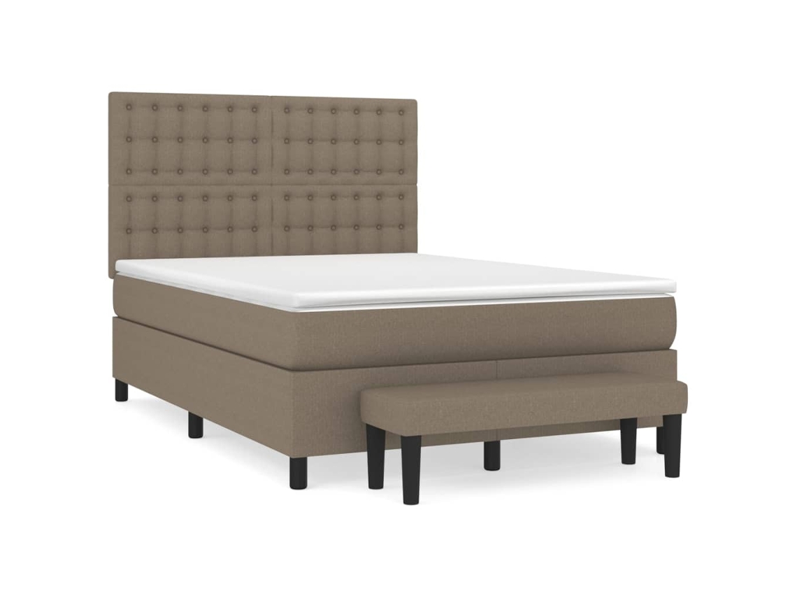 Box Spring Bed, Box Spring Beds Vidaxl Cinzento-acastanhado Tecido (140 X 200 Cm)