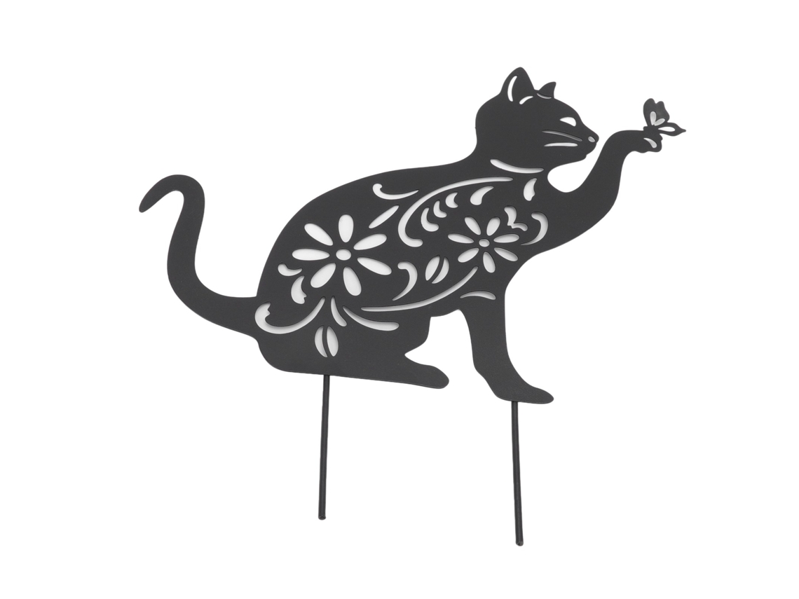 Estatueta de Gato Preto Fofo Decoração Resistente para Jardim e Casa LAXISCREED