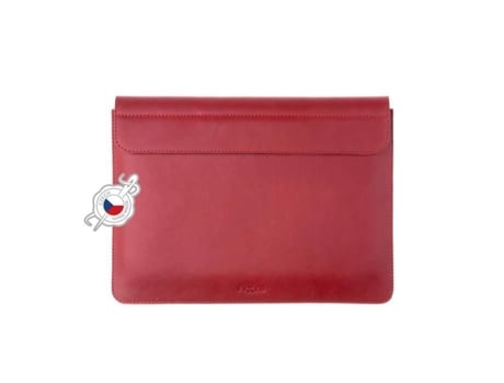 Estojo De Couro Verdadeiro Fixed Oxford Para Apple Macbook Pro 14, Vermelho