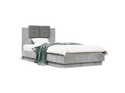 Bed Frame, Bed Frames Vidaxl Cinzeto Madeira Processada (75 X 190 Cm)