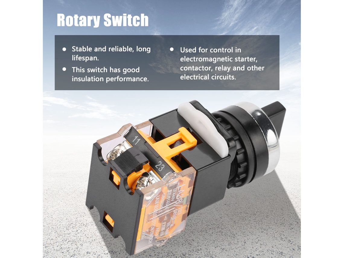 Laxiscreed Interruptor Dual Rotativo Com Auto-resset E Contacto Momentâneo Para Circuitoseléctricos