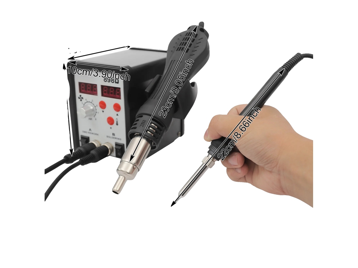 Ferro De Solda Digital, Temperatura Ajustável, Alta Eficiência, Preto, 220v