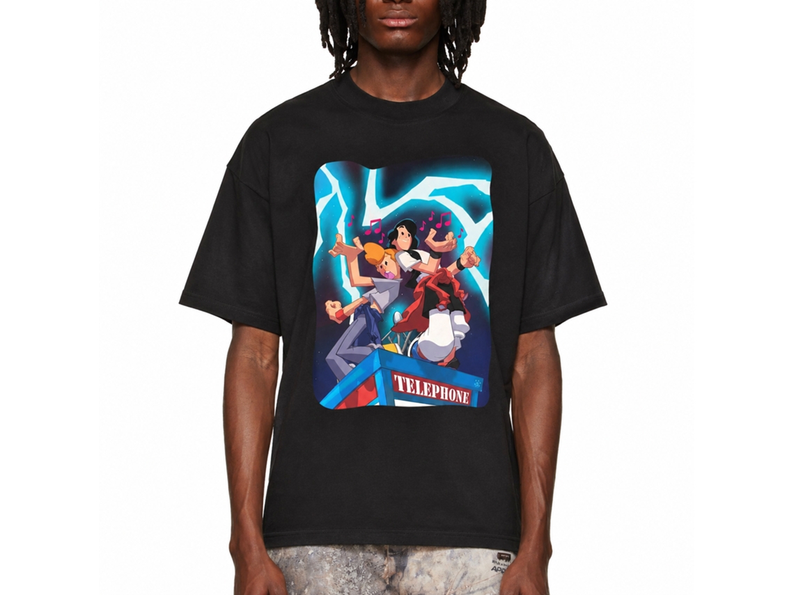 Rockinstone Bill And Ted Telephone Tunes Black Adult T-shirt Size:l