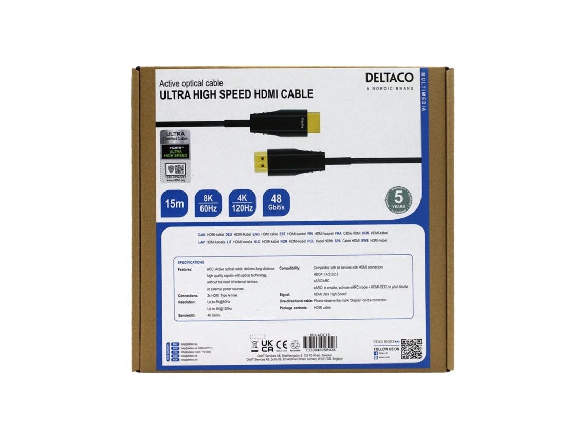Cabo Fibra Óptica 8k 5m AQUAFORGE