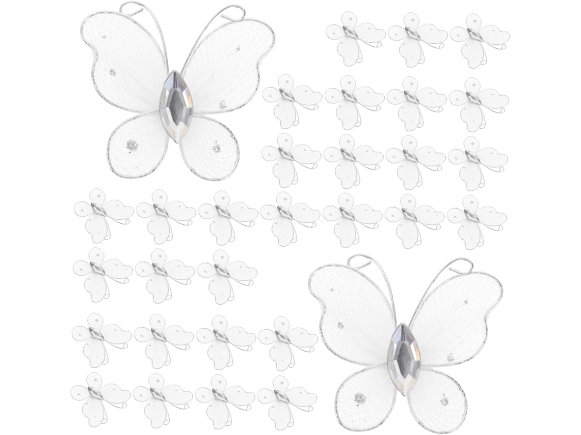 Conjunto De 50 Peças De Decoração Doméstica Em Tela Branca Para Festas, Casamentos E Árvores De Natal.