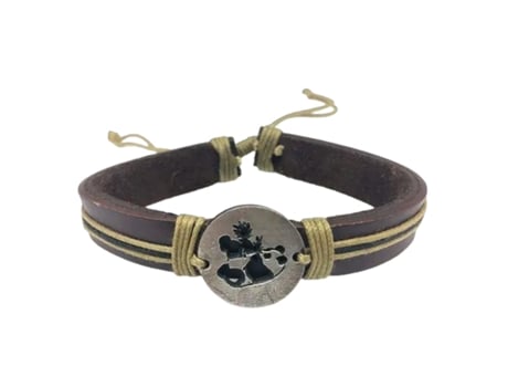 Pulseira ANJU Panda (Couro - Castanho - Ajustável)