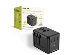 Adaptador de Viagem MOBILE ORIGIN Gan 67w para iPhone Magsafe com 3 Portas Usb c + Usb a | MOBILE ORIGIN