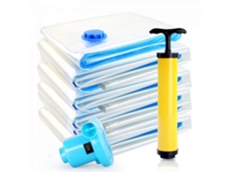 Conjunto De 6 Sacos A Vácuo Para Roupas, Armazenamento Vácuo, Economizam Espaço Guardar Trave Sseiros E Cobertores (inclui Bomba - Cor Aleatória) Gsl