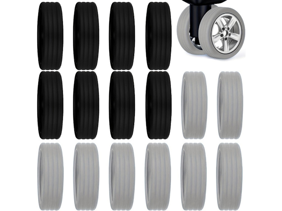 Pacote com 16 capas de silicone para rodas de malas, impermeáveis AQUAFORGE