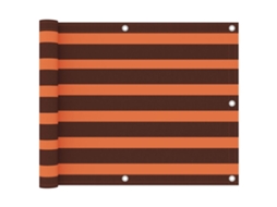 Vidaxl Tela De Varanda 75x300 Cm Tecido Oxford Laranja E Castanho