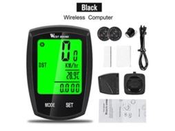 Velocímetro de bicicleta sem fio Slowmoose, display LCD à prova d'água, multifuncional, preto