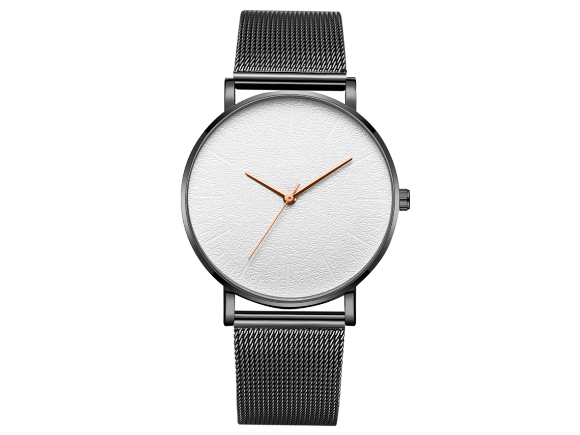 Relógio de quartzo unissex Gaiety Fashion Casual com pulseira de liga metálica (d)