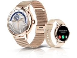 Relógio inteligente feminino, tela TFT de 1,19 polegadas, à prova d'água IP67, rastreador de condicionamento físico para Android e iOS Bestvite (ouro)