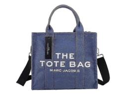 Bolsa De Mano Para Mulher Design Tote Canvas Messenger Crossbody Azul Azul