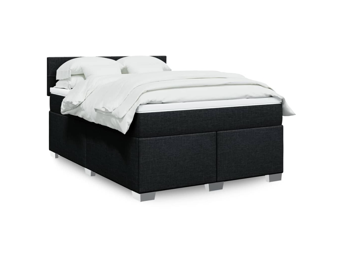 Vidaxl Cama com Molas/colchão 160x200 Cm Tecido Preto