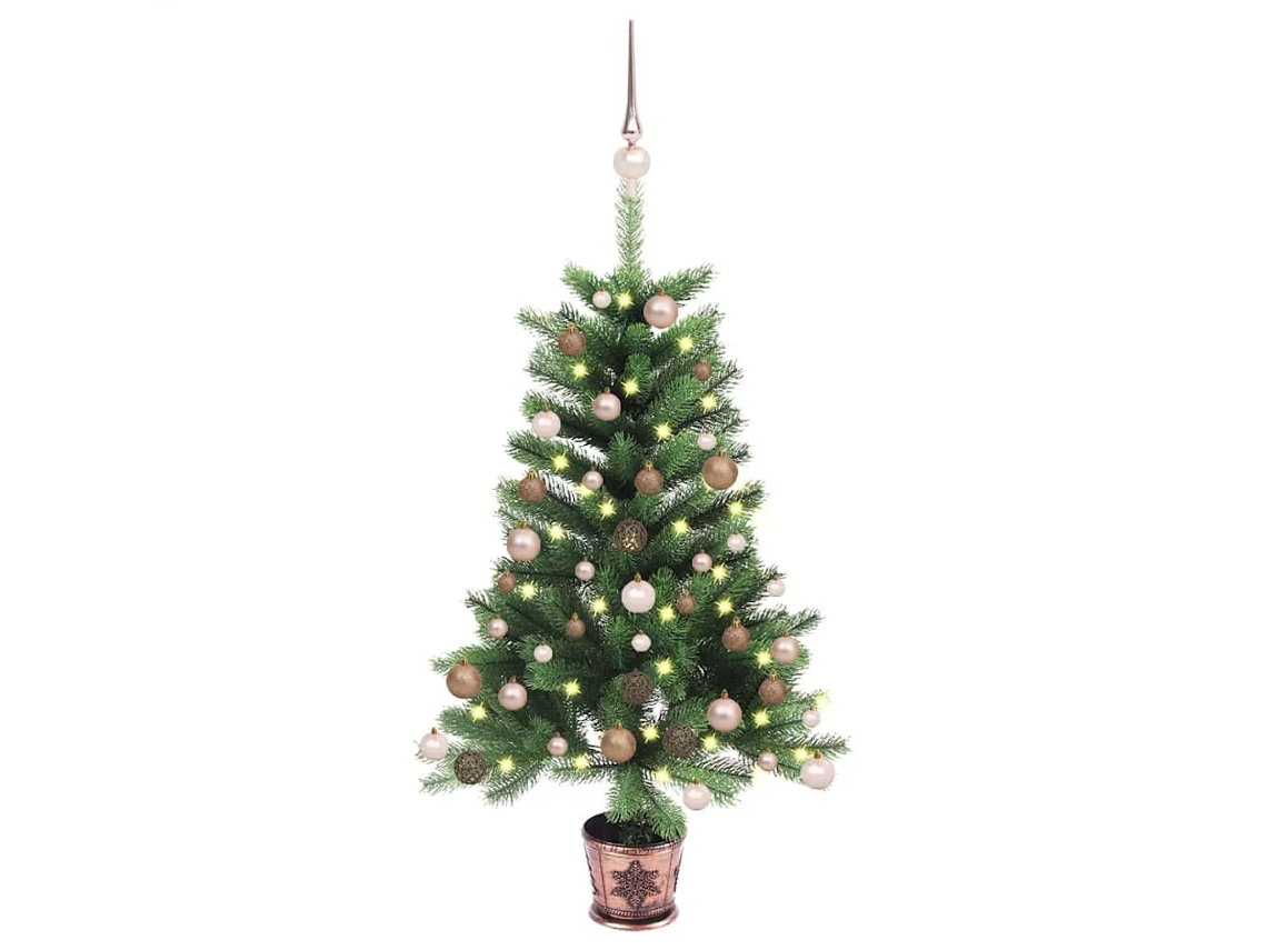 Vidaxl Árvore Natal Artificial Pré-iluminada C/ Bolas 90 Cm Verde
